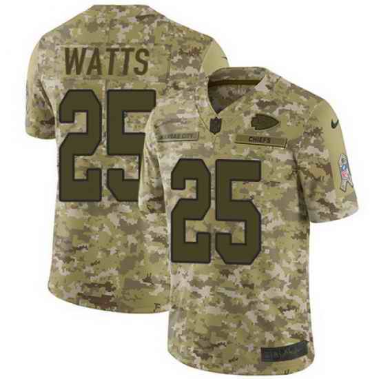 Nike Chiefs #25 Armani Watts Camo Mens Stitched NFL Limited 2018 Salute To Service Jersey